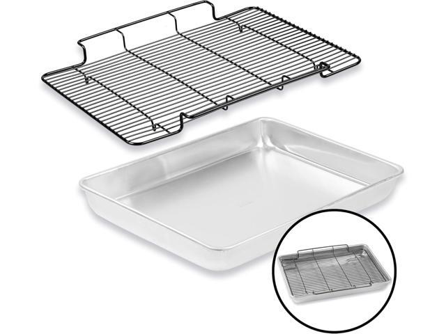 Baker's Secret Non Toxic Large Roasting Pan with 18' Rack, Roaster 100% Recycled Aluminum, Turkey Roasting Pan, Vegetables, Poultry, Easy-Release -...