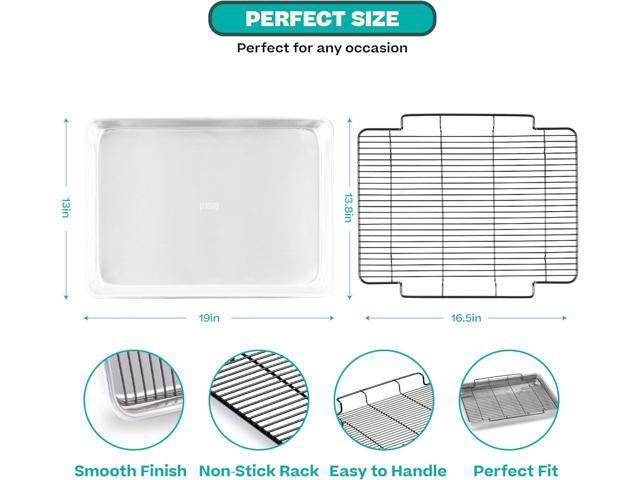 Baker's Secret Non Toxic Large Roasting Pan with 18' Rack, Roaster 100% Recycled Aluminum, Turkey Roasting Pan, Vegetables, Poultry, Easy-Release -...