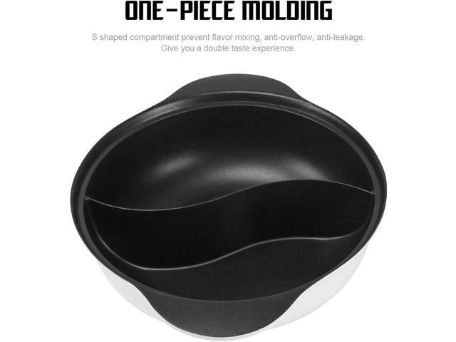 Hot Pot with Divider for Induction Cooker Dual Sided Soup Cookware Two-flavor Chinese Shabu Shabu Pot for Home Party Family Gathering, 4.5 Quart...
