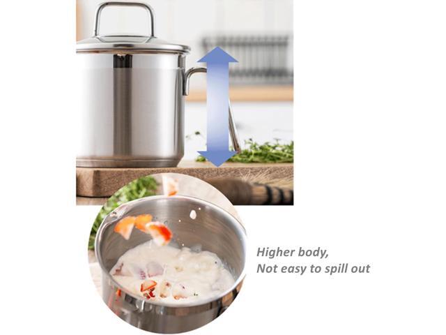 Stainless Steel Saucepan With Glass Lid, Sauce Pan, 2.5 Quart Cooking Pot, Perfect For Boiling Milk, Sauce, Gravies, Pasta, Noodles