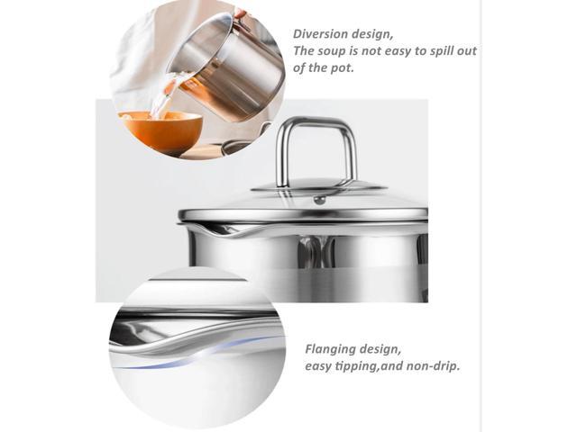 Stainless Steel Saucepan With Glass Lid, Sauce Pan, 2.5 Quart Cooking Pot, Perfect For Boiling Milk, Sauce, Gravies, Pasta, Noodles