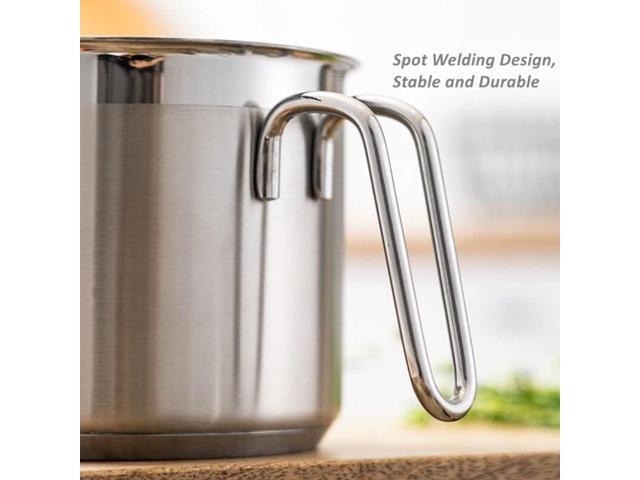 Stainless Steel Saucepan With Glass Lid, Sauce Pan, 2.5 Quart Cooking Pot, Perfect For Boiling Milk, Sauce, Gravies, Pasta, Noodles