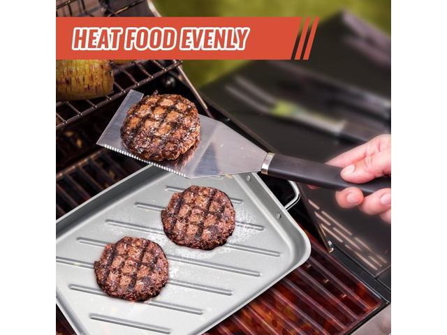 Grill Pan for Outdoor Grill - 11x15'' Grill Pan BBQ Grill Topper With Handles Grill Trays For Grilling Barbecue Tray
