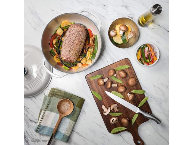 GOURMEX Black Oval Roasting Rack with Integrated Feet Stainless Steel Kitchen Rack With Non-Stick Coating, PTFE Free Oven and Dishwasher Safe ...