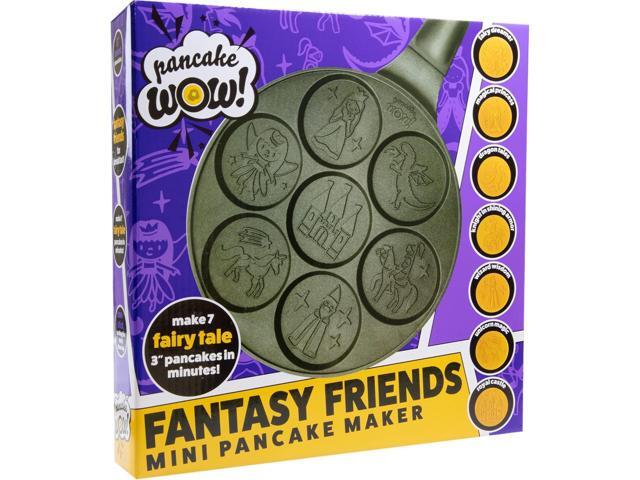 CucinaPro Fantasy Friends Mini Pancake Pan - Nonstick Griddle for Breakfast Magic, Featuring a Princess Castle & More, 7 Unique Flapjacks