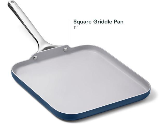 Caraway Square Griddle Pan - 11 Square Pan - Non-Stick Ceramic Coated - Non Toxic, PTFE & PFOA Free - Oven Safe & Compatible with All Stovetops - Navy