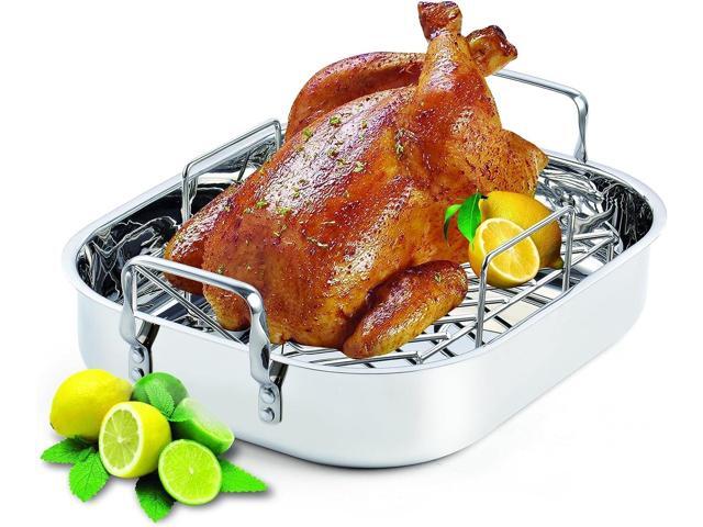 Cooks Standard 14-Inch by 12-Inch Stainless Steel Roaster with Rack, Rectangular