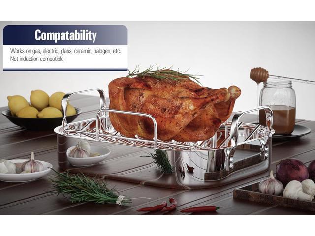 Cooks Standard 14-Inch by 12-Inch Stainless Steel Roaster with Rack, Rectangular