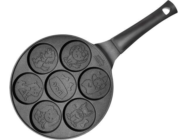 Puppy Friends Mini Pancake Pan- Make 7 Unique Flapjacks- Nonstick Griddle w Long Handle for Breakfast Pup Animal Fun & Easy Cleanup Fun Dog Related...