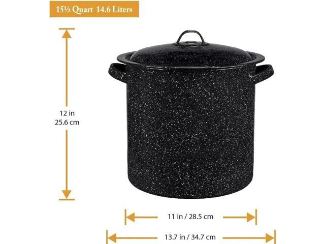 Granite Ware 15.5 Qt Steamer with Lid. Enameled steel perfect for seafood, soups or sauces.