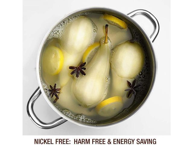 HOMICHEF Small Stock Pot 4 Quart Nickel Free Stainless Steel - 4 Qt Stockpot With Lid - Induction Pot