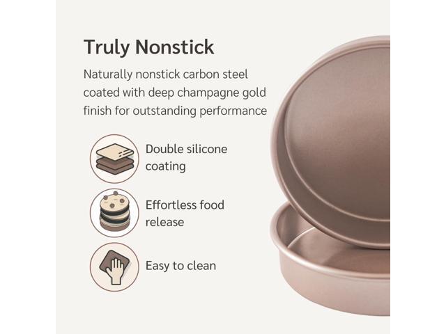 Non Toxic Nonstick 9 inch Round Cake Pans Set of 2 Quality Non Stick 9 inches Layer Circle Cake Pan 2 inches Deep Best 9in Baking Pan PFOA, BPA...