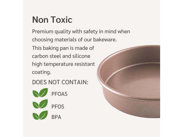 Non Toxic Nonstick 9 inch Round Cake Pans Set of 2 Quality Non Stick 9 inches Layer Circle Cake Pan 2 inches Deep Best 9in Baking Pan PFOA, BPA...
