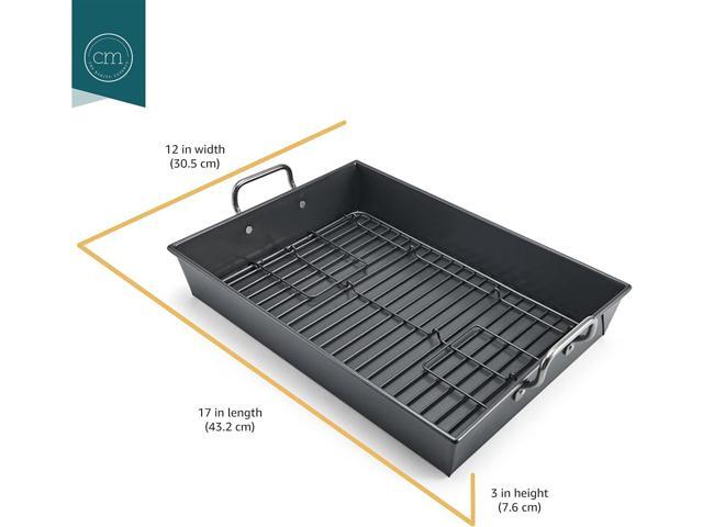 Chicago Metallic Professional Non-Stick Roaster with Handles and Non-Stick Rack, 17-Inch-by-12-Inch