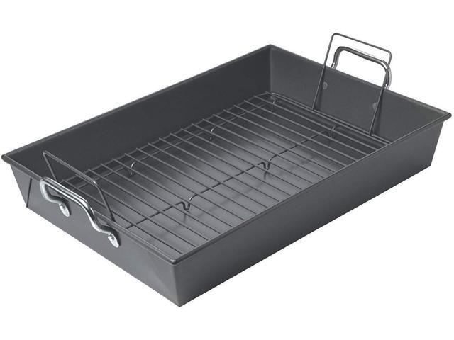 Chicago Metallic Professional Non-Stick Roaster with Handles and Non-Stick Rack, 17-Inch-by-12-Inch