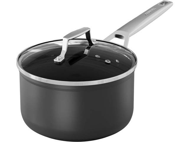 MSMK 2.5 Quart Sauce Pan with lid, Stay-Cool Handle, Burnt also Nonstick, Scratch-resistant, Induction Cooking Pot