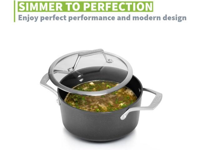 TECHEF - Onyx Collection - 2.8-quart Soup Pot with Glass Lid, coated with New Teflon Platinum Non-Stick Coating (PFOA Free)