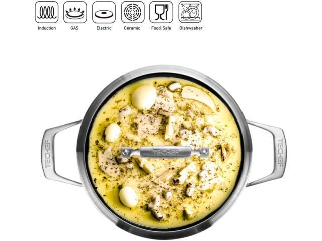 TECHEF - Onyx Collection - 2.8-quart Soup Pot with Glass Lid, coated with New Teflon Platinum Non-Stick Coating (PFOA Free)