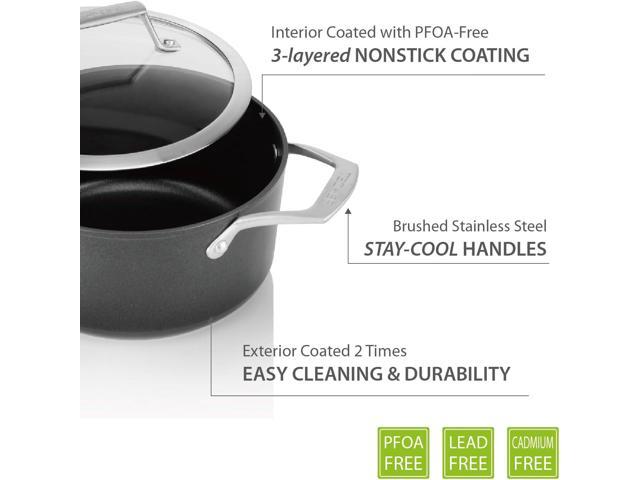 TECHEF - Onyx Collection - 2.8-quart Soup Pot with Glass Lid, coated with New Teflon Platinum Non-Stick Coating (PFOA Free)