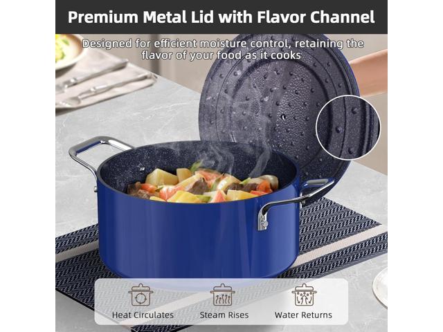 Nuwave Lux 13pc Forged Lightweight Cookware Set PFAS Free, Healthy G10 Duralon Ceramic Coating, Ultra Non-Stick, Stay-Cool Handles, Works on All...