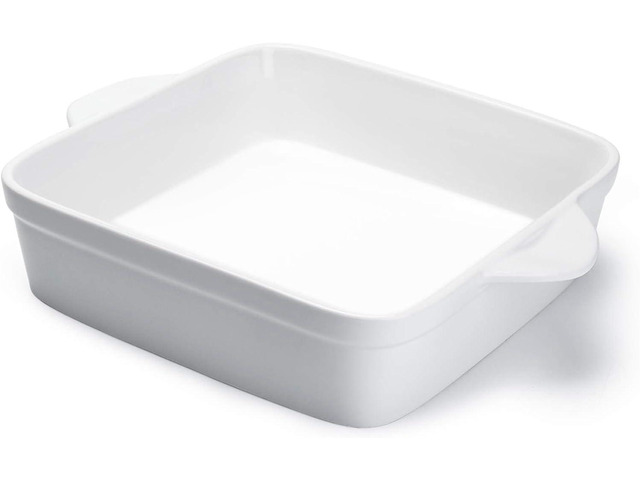 Sweese 8x8 inch Square Porcelain Baking Dish with Double Handles - Non-Stick Oven Casserole Pan for Brownie, Lasagna, Roasting - Great for Serving...