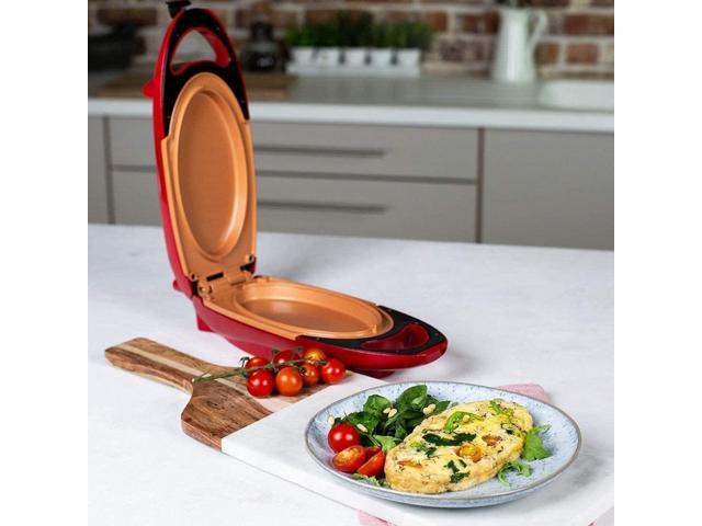 Candora Red Copper 5 Minute Chef Electric Frying Pan Smokeless Nonstick Pan Steak