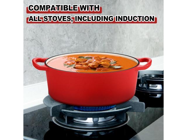 E-far 7QT Oval Dutch Oven Pot with Lid, Enameled Cast Iron Dutch Oven with Dual Handles for Sourdough Bread Baking Cooking, Nonstick Enamel Coated...