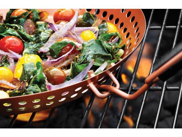Outset QN77 Grill Skillet with Removable Soft-Grip Handle, Copper Non-Stick