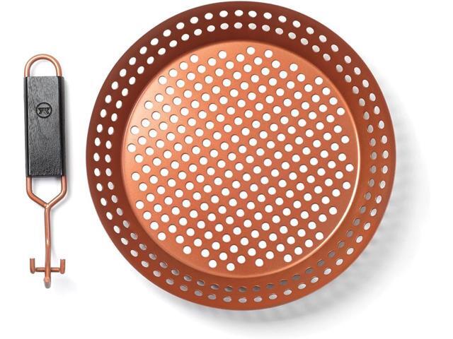 Outset QN77 Grill Skillet with Removable Soft-Grip Handle, Copper Non-Stick