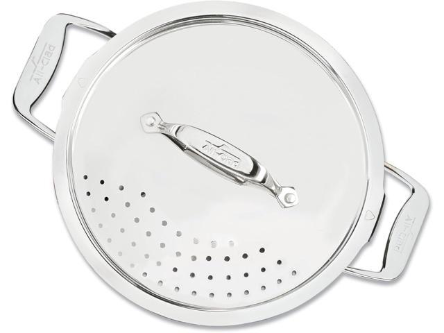 All-Clad Simply Strain Stainless Steel Multipot with Straining Lid, 6-Quart, Induction, Oven Broiler Safe 600F, Strainer, Pasta Strainer with...