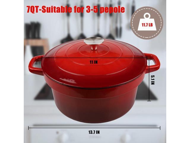 CUKOR 7QT Dutch Oven Pot With Lid, Ceramic Dutch Ovens for Sourdough Bread Baking, Enameled Cast Iron Bread Cooking Pot, Non-Stick, Oven Safe (10...