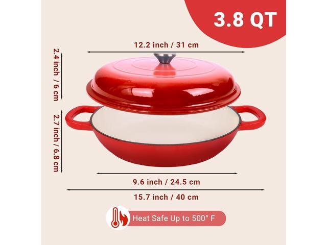Enameled Cast Iron Dutch Oven, 3.8 Quart Dutch Oven Pot with Lid, Non Stick Dutch Oven Cast Iron Pot, Round Oven Safe up to 500°F, Use for...
