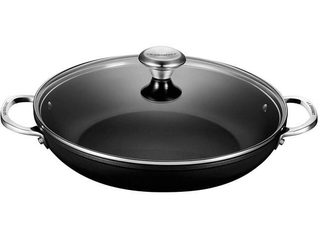 Le Creuset Toughened Nonstick PRO Shallow Casserole/Braiser with Glass Lid, 4 qt., Gray