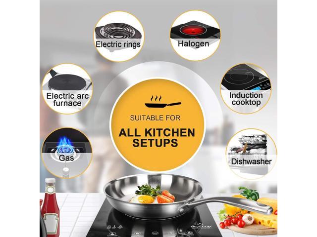 Duxtop Professional Stainless Steel Fry Pan, Induction Ready Cookware with Impact-bonded Technology, 9.5 Inches