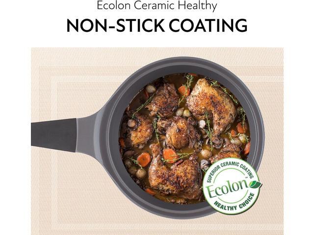 Neoflam 1.9qt Saucepan Butter Warmer Milk Boiling Melting Pot, Ecolon Healthy Ceramic Nonstick Coating PFOA-free, 2 Pour Spouts, Dishwasher Safe,...
