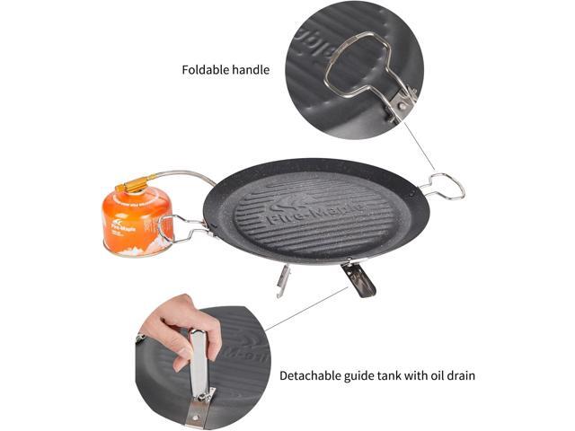 Fire-Maple Camping Griddle Plate Nonstick Outdoor Portable Grill Pan for Stovetop BBQ Gas Griddle Pan for Camping Stove Ridged Surfaces 31 X 31cm