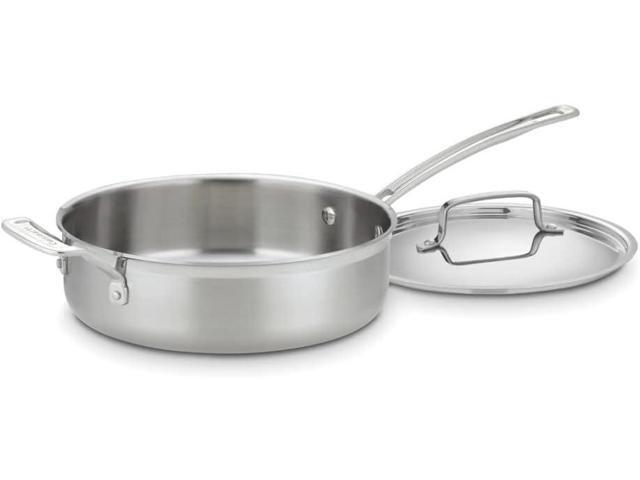 Cuisinart MCP33-24HN MultiClad Pro Stainless 3-1/2-Quart Saute with Helper and Cover Skillet, 3.5-Quart, Sauté Pan w/Helper & Cover