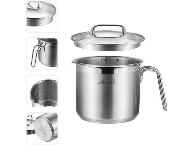 Stainless Steel Saucepan With Glass Lid,Classic Cookware, Sauce Pan,2 Quart for Boiling Milk, Sauce, Gravies, Pasta,Noodles