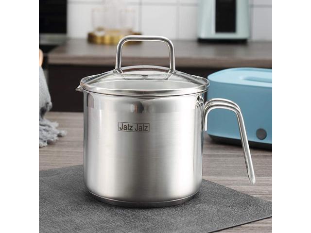 Stainless Steel Saucepan With Glass Lid,Classic Cookware, Sauce Pan,2 Quart for Boiling Milk, Sauce, Gravies, Pasta,Noodles