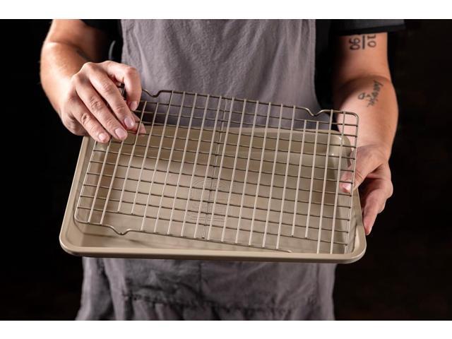 Certified Angus Beef Roasting Pan with Wire Rack Heavy-Duty Non-Stick Perfect for Reverse Searing