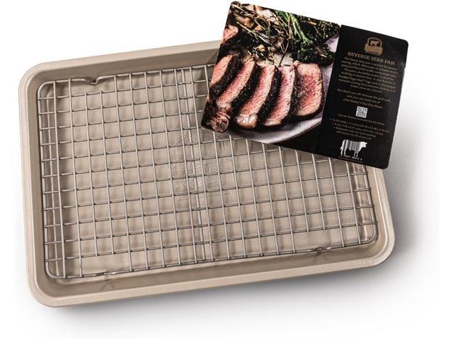 Certified Angus Beef Roasting Pan with Wire Rack Heavy-Duty Non-Stick Perfect for Reverse Searing