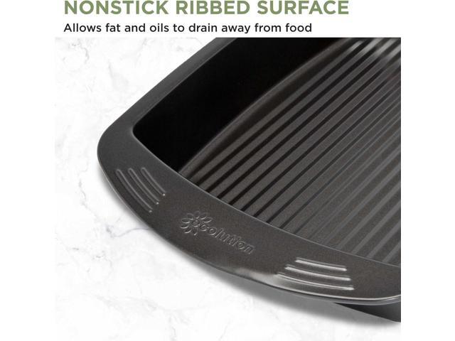 Ecolution Nonstick Roasting Pan, Carbon Steel with Premium Nonstick, Oven Safe to 450 F, Made without PFOA, Dishwasher Safe, 16-Inch x 12.75-Inch...