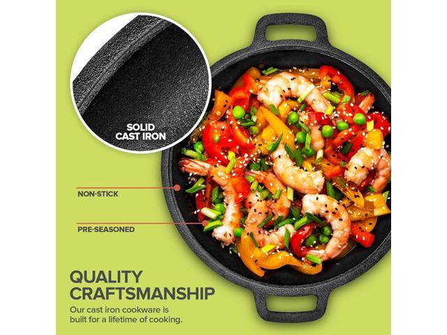 Cast Iron Dutch Oven Pot with Lid, 3-in-1, 5 Quart Cast Iron Dutch Oven with Cast Iron Skillet Lid, Cast Iron Pot with Lid, Preseasoned Cast Iron...