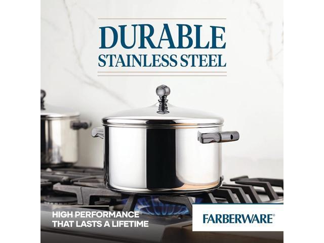 Farberware Classic Stainless Steel 6-Quart Stockpot with Lid, Stainless Steel Pot with Lid, Silver