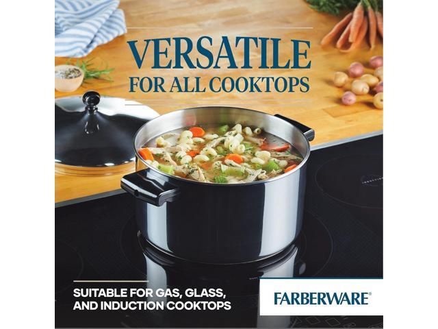 Farberware Classic Stainless Steel 6-Quart Stockpot with Lid, Stainless Steel Pot with Lid, Silver
