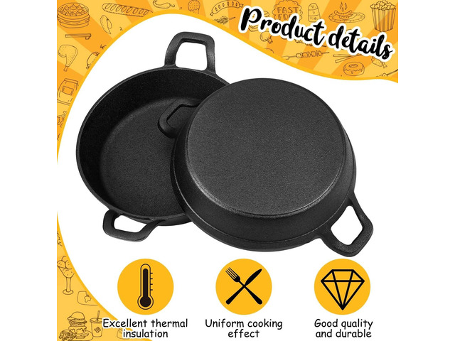 Mini Cast Iron Skillets 7 x 7 x 1.7 Inch Cast Iron Pan Small Ramekin Set Black Casserole Dish Cast Iron Cookware Oven Safe Mini Skillets for...