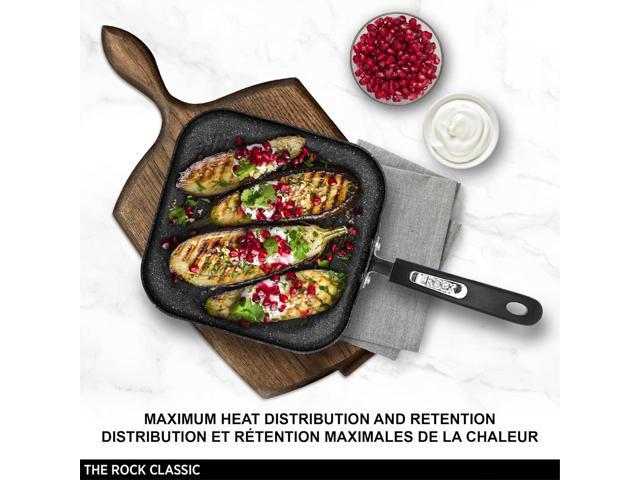 Starfrit The Rock 25cm (10') Non-Stick Grill Pan - Durable Forged Aluminium - Oven Safe - PFOA Free - Easy to Clean - Black