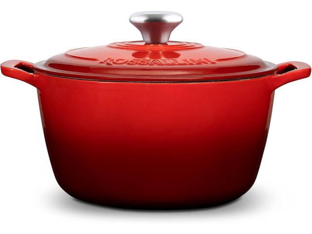 Signature Enameled Cast Iron Dutch Oven, Non-Stick Serving Pot with Tight Fitting Lid for Perfect Roasting, Baking, Sauteing, and Bread Making 2Q...