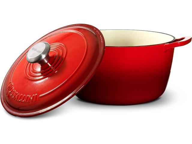 Signature Enameled Cast Iron Dutch Oven, Non-Stick Serving Pot with Tight Fitting Lid for Perfect Roasting, Baking, Sauteing, and Bread Making 2Q...