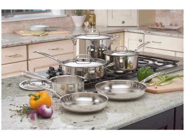 Cuisinart 77-10P1 10-Piece Chef's-Classic-Stainless Collection, Cookware Set